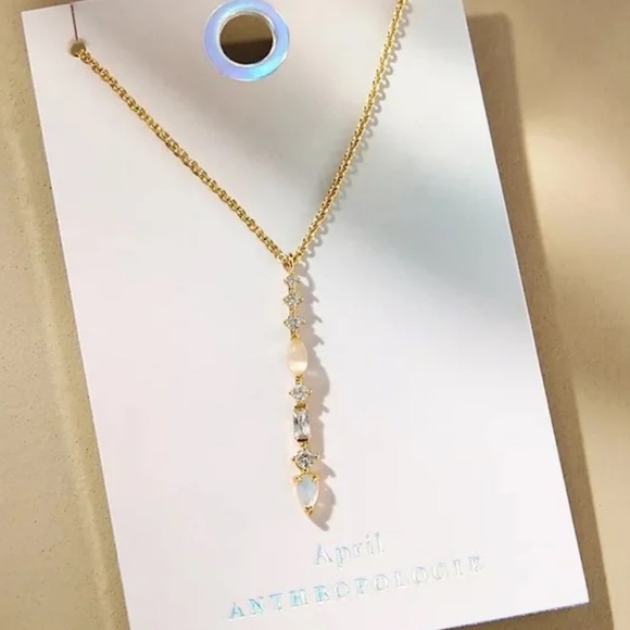 Anthropologie Jewelry - 🆕Anthropologie “April” Birthstone Column Pendant Necklace